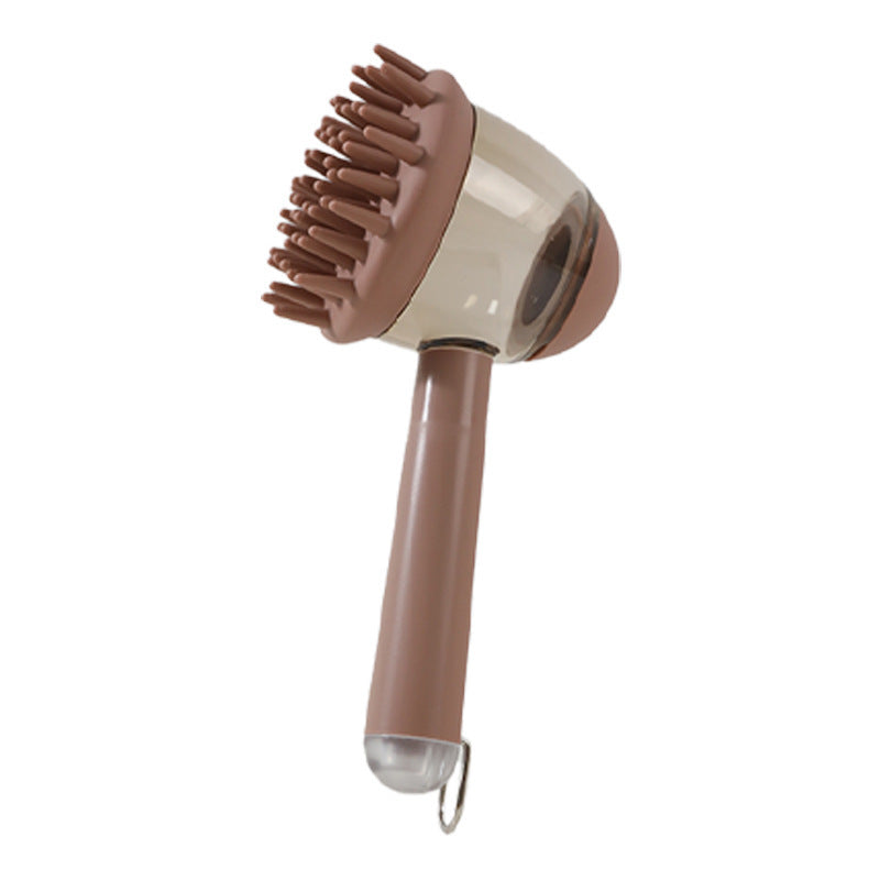 3-in-1 Pet Bath Brush with Shampoo Dispenser – Massage, Lather & Deshed in One