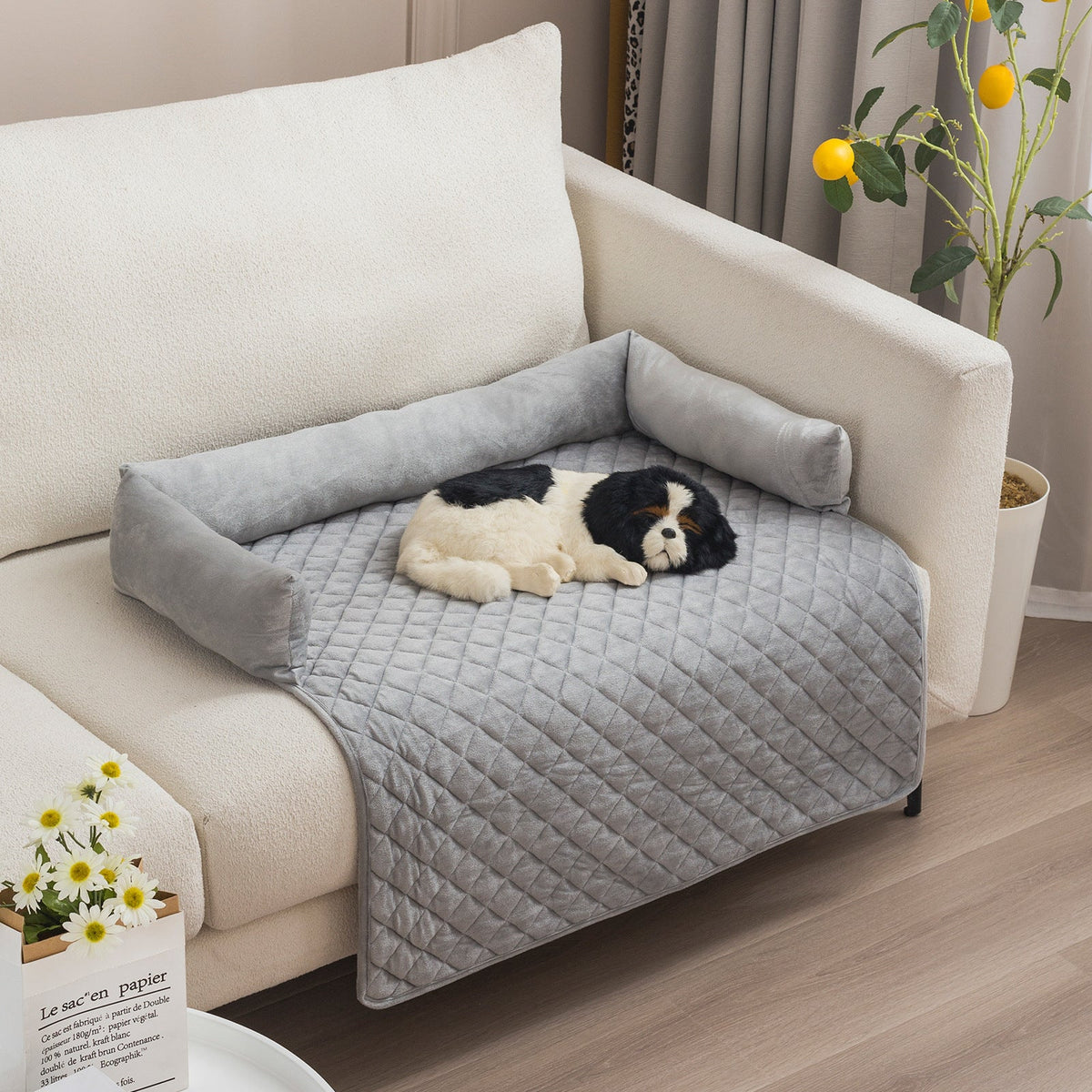 Plush Pet Sofa Bed & Furniture Protector for Dogs & Cats – Machine Washable, 5 Sizes