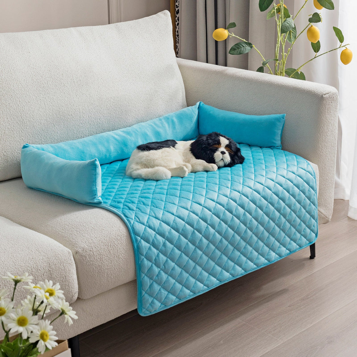 Plush Pet Sofa Bed & Furniture Protector for Dogs & Cats – Machine Washable, 5 Sizes
