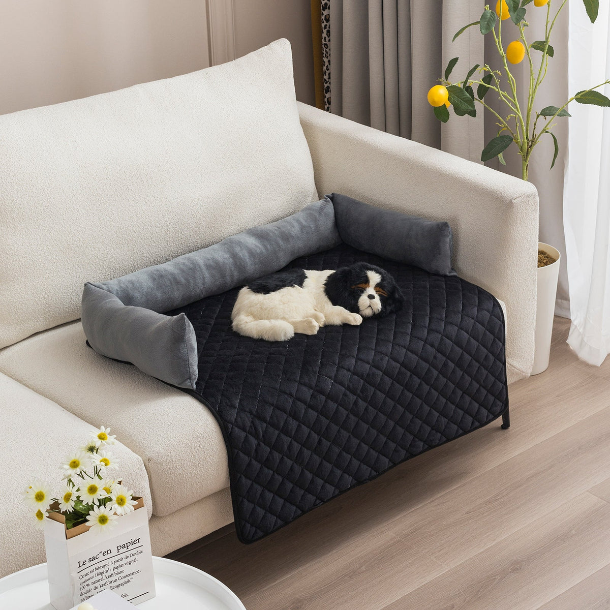 Plush Pet Sofa Bed & Furniture Protector for Dogs & Cats – Machine Washable, 5 Sizes