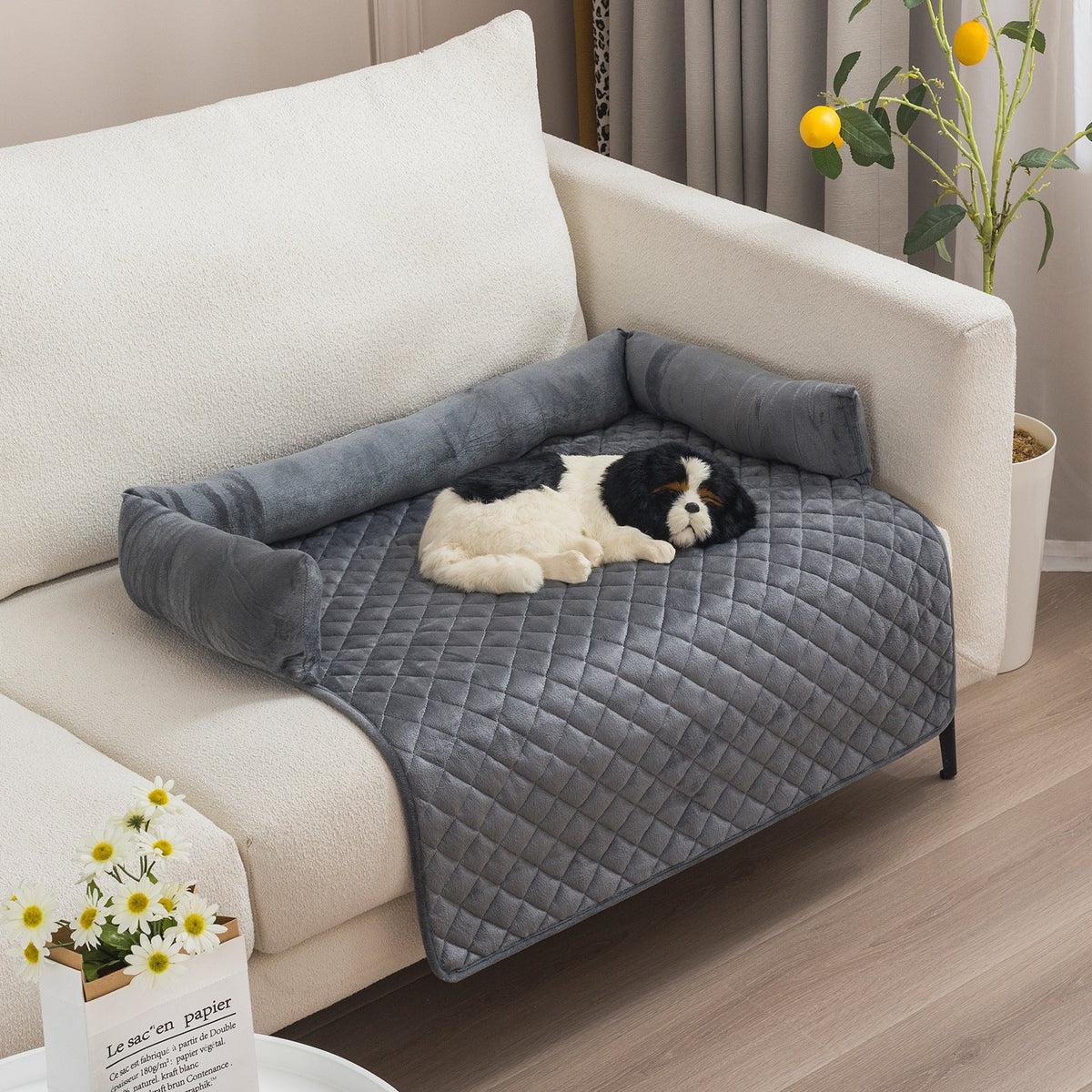 Plush Pet Sofa Bed & Furniture Protector for Dogs & Cats – Machine Washable, 5 Sizes