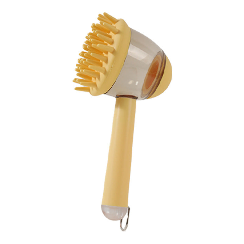 3-in-1 Pet Bath Brush with Shampoo Dispenser – Massage, Lather & Deshed in One
