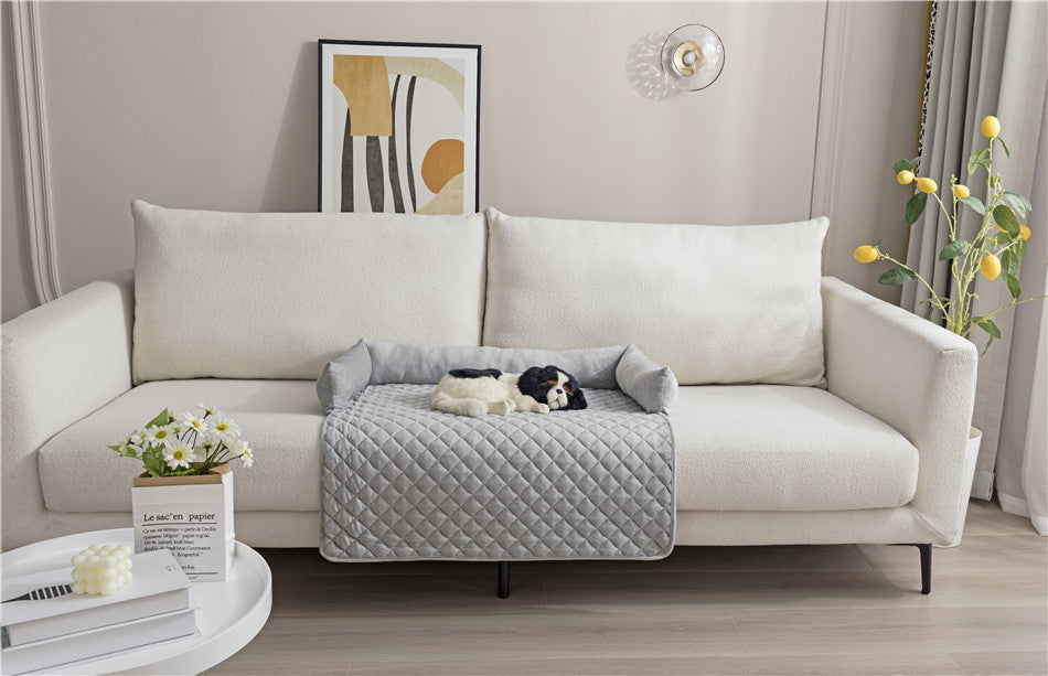 Plush Pet Sofa Bed & Furniture Protector for Dogs & Cats – Machine Washable, 5 Sizes