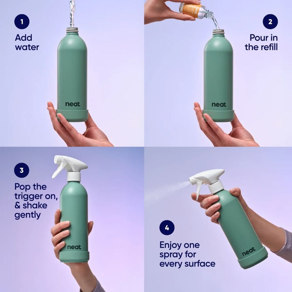Neat Aluminium Recycled Refillable Cleaning Spray Bottle